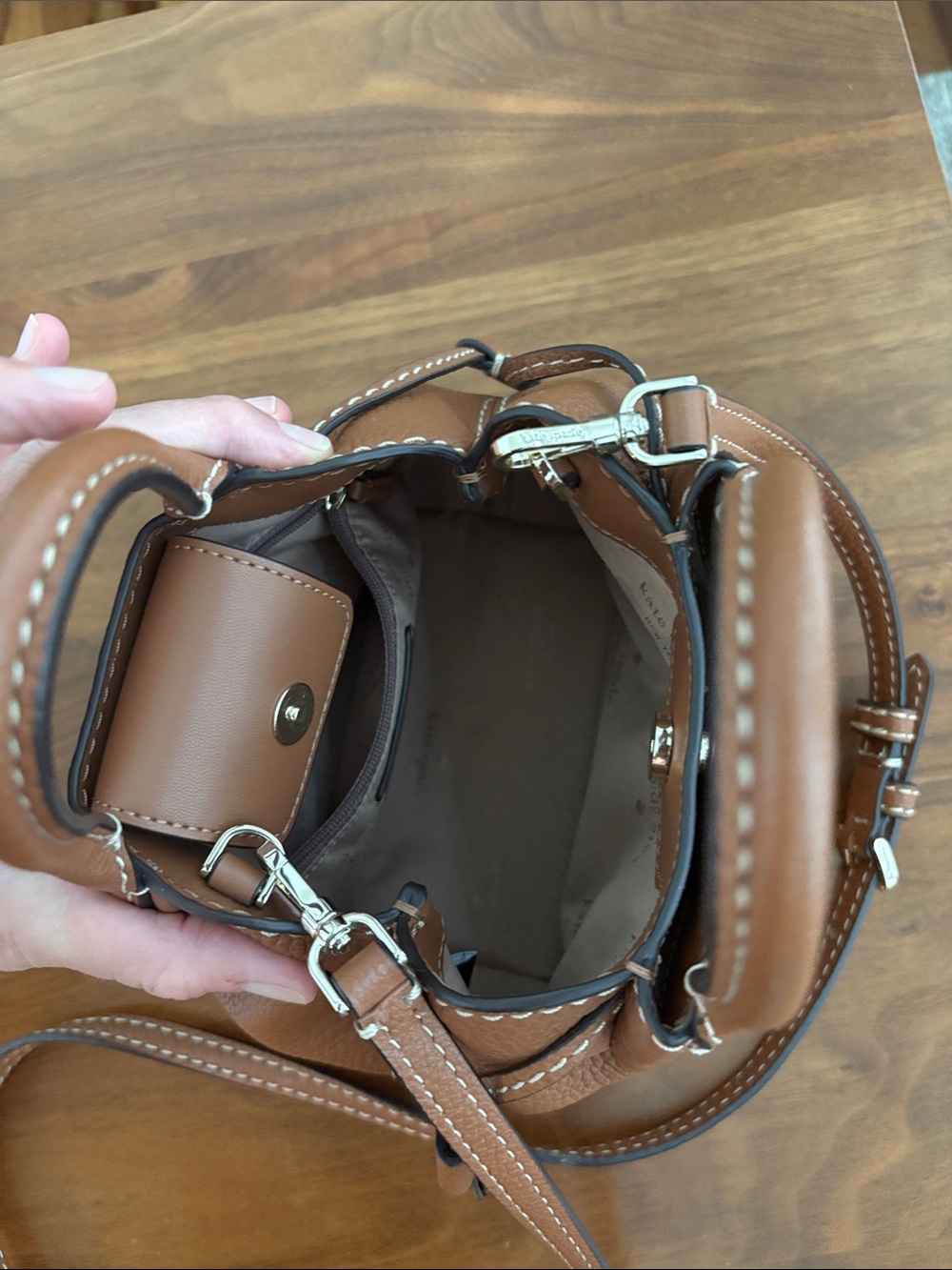 Kate Spade Dumpling Mini Satchel in Warm Gingerbread Leather Crossbody Like New! - Picture 12 of 12